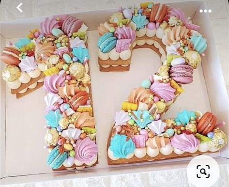 13th Birthday Cake For Girls, Rainbow Theme Cake, Numbers Cake, Birthday Cake Design, 12th Birthday Cake, 13 Birthday Cake, Rainbow Birthday Cake, Kid Cupcakes, Donut Birthday Parties