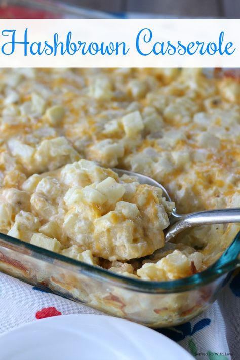 Served Up With Love: Hashbrown Casserole Recipe Pork Chops, Creamy Cheesy Potatoes, Cheesy Hashbrown, Peach Pork Chops, Divinity Candy, Easy Supper Recipes, Family Running, Hashbrown Casserole Recipe, Recipe Pork