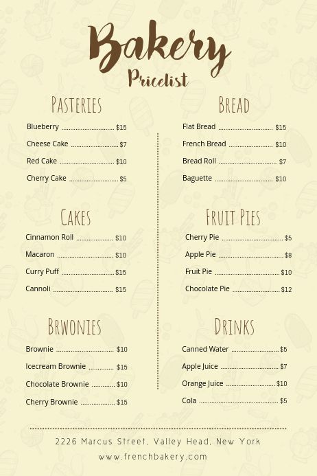 Bakery Price List Template, Baking Menu Design, Cake Price List Template, Cake Price List Design Templates Free, Bake Sale Poster Ideas Signs, Cake Menu Ideas, Baking Price List, Bake Sale Ideas Packaging, Cake Menu Design Ideas