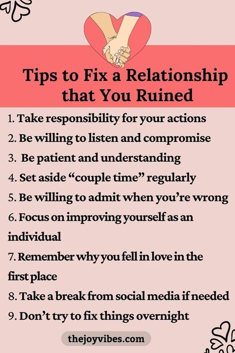 tips to fix a relationship that you ruined Fix A Relationship, Fixing Relationships, Communication Relationship, Relationship Lessons, Relationship Therapy, Best Marriage Advice, Relationship Advice Quotes, Social Media Break, Relationship Psychology