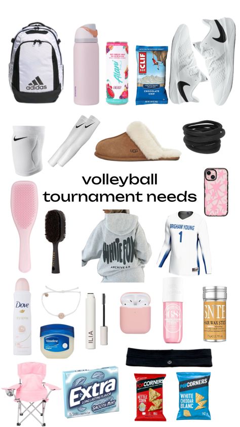 Volleyball Tourney Needs!! #volleyball #essentials Volleyball Essentials, Volleyball Motivation, Volleyball Tryouts, Volleyball Bag, Volleyball Tournaments, Volleyball Practice, Cheer Workouts, Volleyball Humor, Volleyball Inspiration