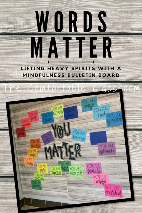 Interesting Bulletin Board Ideas, Interactive Kindness Bulletin Board, Positive Self Talk Bulletin Board, You Matter Bulletin Board Ideas, Intervention Bulletin Boards, Schoolwide Bulletin Board Ideas, Therapist Bulletin Board Ideas, Mindfulness Bulletin Board Elementary, You Matter Bulletin Board