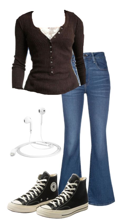 a throwback to 2010s and taking inspo from bella swan and elena gilbert 2000 Flare Jeans Outfit, 2010 Inspired Outfits, 2010s Fall Fashion, 2000s Womens Outfits, 2000s Fashion Outfits School Appropriate, Elena Gilbert Winter Outfits, Outfit Ideas With Flared Jeans, Elena Gilbert Shirt, How To Dress Like Bella Swan