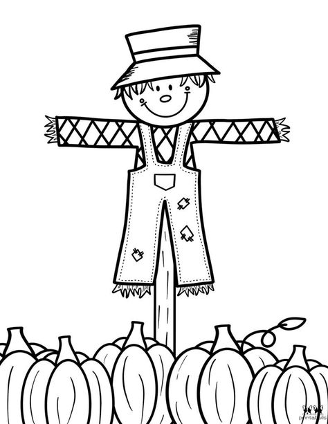 Scarecrow Coloring Sheet, Autumn School Activities, Pumpkin Pictures Printable, Scarecrow Printable Free, Preschool Fall Coloring Sheets, Scarecrow Worksheets Preschool, Fall Coloring Pages Preschool, Free Scarecrow Printables, October Coloring Sheets