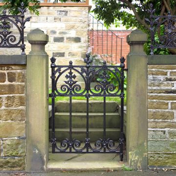 Victorian Gates | The Victorian Emporium Victorian Terrace Garden, Amazing Gates, Tor Design, Cast Iron Gates, Wrought Iron Garden Gates, Gate Garden, Metal Garden Gates, Iron Garden Gates, Gates And Railings