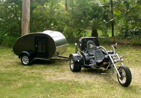 "Motorcycle Small Car Teardrop Trailer Plans with Material list. This strength of frame is used in commercially-built teardrops with gross weights up to 1200 pounds. The dimensions for the axle are: Nominal chassis width 4ft 5ft Width over hubfaces 58 1/4\" 70 1/4\" Width over mounting brackets 48 1/4\" 60 1/4\" The completed trailer weighs approximately 280lb - a detailed weight estimate is included at the end of the drawing. File is for Teardrop trailer. It contains building instructions and a Micro Camper Trailers, Enclosed Trailer Camper, Go Kart Frame Plans, Teardrop Trailer Plans, Camping Gear Diy, Go Kart Frame, Diy Camper Trailer, Travel Camper, Micro Camper