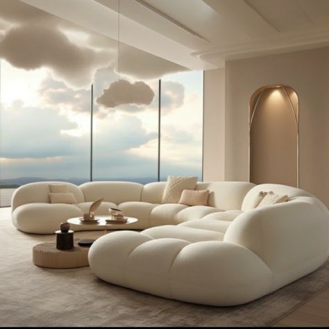 Sherpa Couch Living Room, Big Couch, Sofa Modular, White Couch, Dekorasi Kamar Tidur, Living Room Sofa Design, Home Design Living Room, Apartment Decor Inspiration, Decor Home Living Room