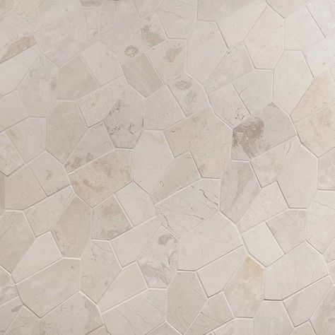 Nature Organica Lovina White Honed Marble Mosaic Tile Cool Floor Tile, Mosaic Floor Bathroom, White Stone Tile, White Stone Tiles, Modern Organic Kitchen, Floor Mosaic Tile, Stone Floor Bathroom, Backsplash Options, Natural Stone Tile Floor