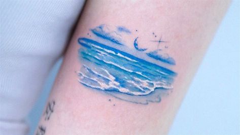 Zee Tattoo, Coordinates Tattoo, Inner Arm Tattoo, Sea Tattoo, Water Tattoo, Ocean Tattoos, Skeleton Hand Tattoo, Tattoos For Lovers, Back Of Shoulder Tattoo