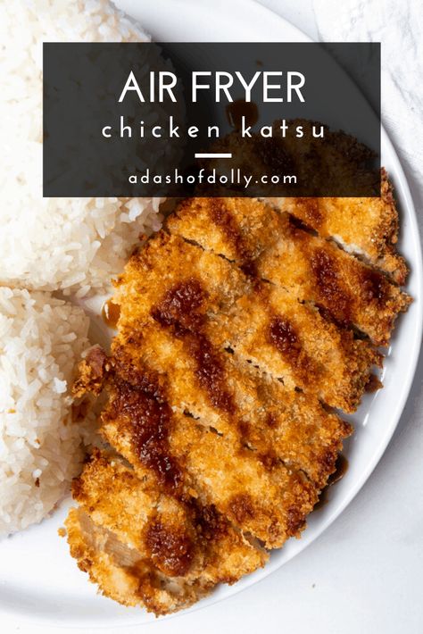 Air Fryer Chicken Katsu (with Gluten Free options) - a dash of dolly Air Fryer Chicken Katsu, Chicken Katsu Recipes, Katsu Recipes, Tonkatsu Sauce, Japanese Chicken, Chicken Katsu, Air Fryer Oven Recipes, Air Fryer Recipes Chicken, Air Fryer Dinner Recipes