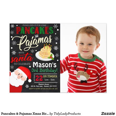 Flannel And Flapjacks, Pancake Party Invitation, Holiday Brunch Party, Santa Brunch, Holiday Pancakes, Plaid Christmas Card, Xmas Party Invitations, Kids Brunch, Pajamas Party