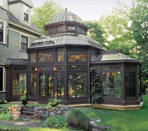 A Beautiful Victorian Greenhouse - Imgur Victorian Conservatory, Best Greenhouse, Famous Interior Designers, Greenhouse Plans, Celebrity Homes, Design Exterior, Celebrity Houses, House Goals, Designs Ideas