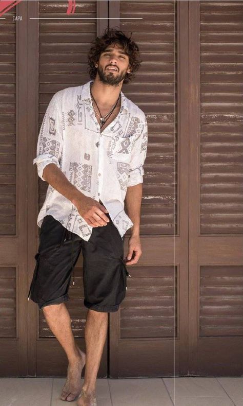 Marlon-Teixeira-Ouse-Cover-Photo-Shoot-2015-002 Bohemian Outfit Men, Boho Men Style, Bohemian Men, Bohemian Style Men, Marlon Teixeira, Brazilian Model, Mens Summer Outfits, Boho Men, Estilo Hippie