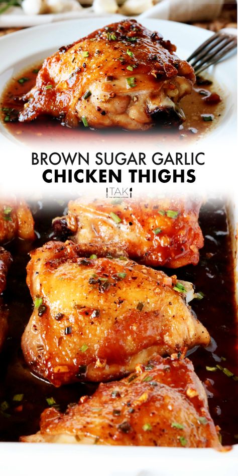 Brown Sugar Garlic Chicken, Garlic Chicken Thighs, Chicken Thights Recipes, Garlic Brown Sugar Chicken, Brown Sugar Chicken, Chicken Breast Recipes Easy, Chicken Thigh Recipes Oven, Asian Sauce, Boneless Chicken Thigh Recipes