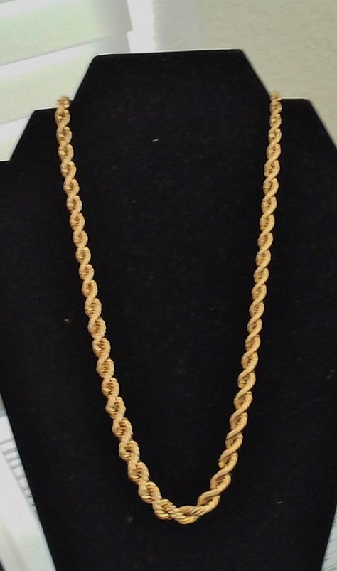 Vintage Napier Chunky Gold Tone Rope Necklace by COLLECTORSCENTER on Etsy Rope Chain Gold, Victoria Kay, Chain Necklace For Men, Jewelers Tools, Napier Jewelry, Gold Chains For Men, Halo Pendant, Feather Pendant, Rope Design