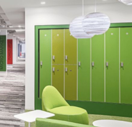 Capital One Headquarters Lockers  | Hollman Lockers #HollmanLockers #Lockers #office #storage  #capitalone #green Maximize Storage, Capital One, Office Storage, Functional Storage, 45 Years, Storage Solutions, Lockers, Locker Storage, Work Space