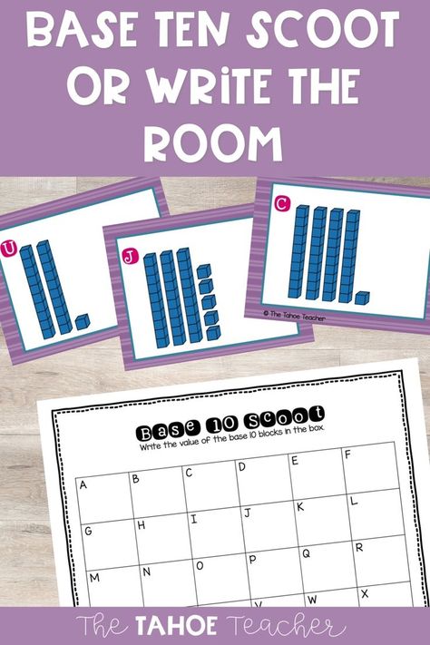 This base ten scoot game is a great review for the end of the school year. Kindergarten and first grade students will have fun counting the base ten blocks in this fun math center. Base 10 Blocks, Making Ten, Base Ten, Spring Math, Math Test Prep, Tens And Ones, Fun Math Games, Math Test, Math Review