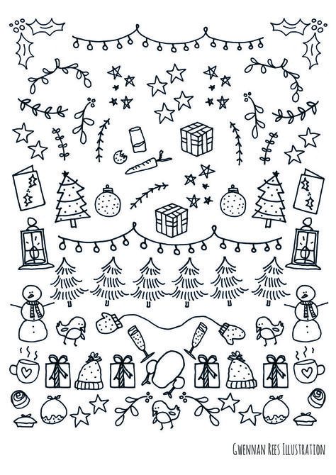 22 Reasons Why Christmas Holiday is the Best Bullet Journal Christmas, Bullet Journal Printables, Christmas Border, Christmas Doodles, Bullet Journal Inspo, Tat Ideas, 자수 디자인, Christmas Drawing, Bullet Journal Doodles