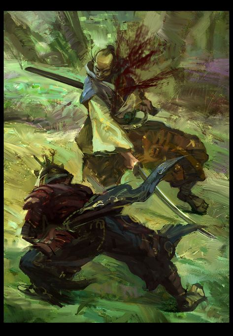 Samurai Duel Art, Samurai Duel, Souls Art, Dark Souls Art, Samurai Art, Soul Art, Traditional Paintings, Dark Souls, Fantasy Character Design