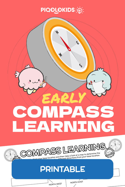 In this activity, your student can learn how to better read a compass and determine where the different places are located in relation direction they're in. Social Studies Printables, Compass Directions, Learning For Kids, Kids Printables, A Compass, Printable Activities, Creative Kids, Elementary School, Social Studies