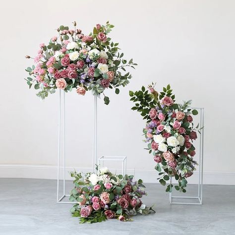 Floral Arch Centerpieces for Wedding Table Decorative - Etsy Australia Standing Flower Arrangements, Archway Wedding, Flower Archway, Centerpieces For Wedding, Luxury Christmas Decor, Dining Room Centerpiece, Led Flower, Large Flower Arrangements, Valentinstag Party