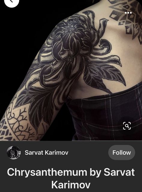 Solid Black Tattoo Designs, Shoulder Tattoo Cover Up, Dark Shoulder Tattoo, Illustrative Blackwork Tattoo, Black Leaf Tattoo, Upper Arm Floral Tattoo, Black Work Flower Tattoo, Black And White Tattoo Ideas, Reference Tattoo