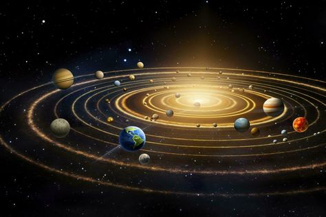 Solar System Background, Planet Orbit, Solar System Pictures, Science Pics, Solar System Images, Solar System Wallpaper, 3d Solar System, Tata Surya, Saturn Planet