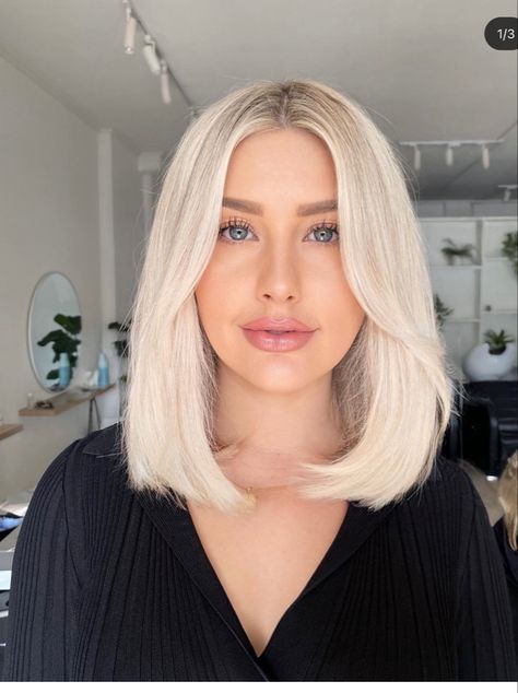 Collarbone Length Blonde Hair, Icy Blonde Short Hair, Blonde Hair Long Bob, Short Icy Blonde Hair, Lob Blonde Hair, Blond Long Bob, Long Bob Blond, Light Blonde Bob, Platinový Blond