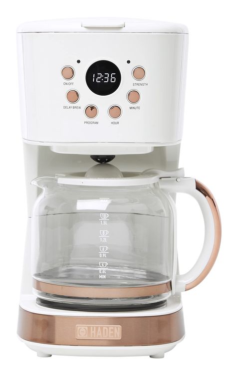 PRICES MAY VARY. Overall Dimensions: 9.5" W x 7.5" D x 14" H Features: 12 Cup Capacity, Keep-Warm Function, Glass Carafe (8" Wide x 6" Deep x 6.5" High), Sleek and Modern Design Functions and Settings: Keep-Warm Function, Delay Brew Setting , Strength Setting, Programmable Clock, 30 Second Anti-Drip Function Safety: Auto Shut-Off After 120 Minutes, 900W Power, Standard 2-Prong US Plug, ETL Tested and Approved, Cord Length: 33-inches Extras 1-Year Warranty, Compatible with #4 Cone Paper Filters P British Homes, Coffee Maker Machine, Pour Over Coffee Maker, Amazon Coffee, Espresso Makers, Glass Carafe, Pour Over Coffee, Filter Coffee, Retro Home