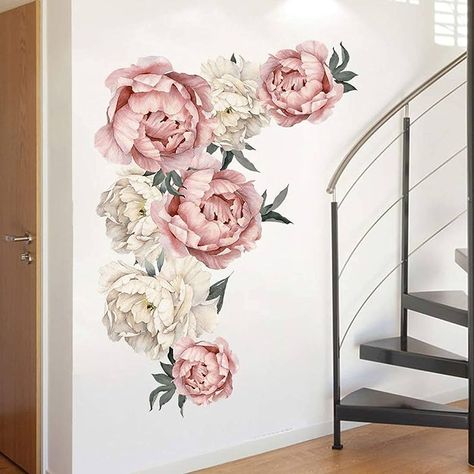 Art For Wall Decor, Floral Wall Decals, Diy Wall Stickers, Floral Bedroom, Art Examples, Wall Decals For Bedroom, Flower Wall Decals, Art For Wall, Nursery Decals