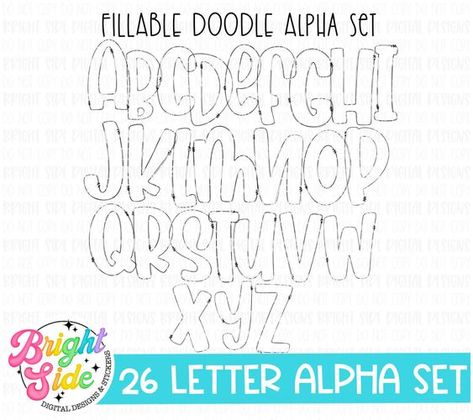 Fonts Box Lettering Alphabet Fonts, Fun Alphabet Fonts, Lettering Ideas Alphabet, Cute Letter Doodles, Cute Fonts Alphabet Doodles, Cute Bubble Letters, Fun Fonts Alphabet, Bubble Letters Designs, Cute Letter Fonts