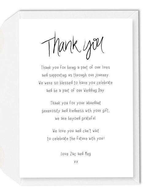 Wedding Thank You Card Wording Ideas 2 Thank You Cards From Wedding Gifts, Generic Thank You Note Wedding, Guest Thank You Note, Wedding Invitation Message Note, Wedding Vendor Thank You Notes, Destination Wedding Thank You Cards, Vendor Thank You Cards, Thank You Notes For Wedding Gifts, Thank You For Wedding Gift