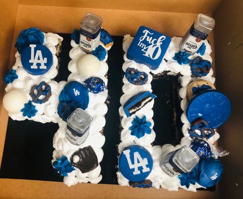 Baseball Number Cake, Number Cakes For Men, Number Cake For Men, 30th Birthday Cakes For Men, Baseball Birthday Cakes, 30th Birthday Men, Number Birthday Cakes, Blue Birthday Cakes, 45th Birthday