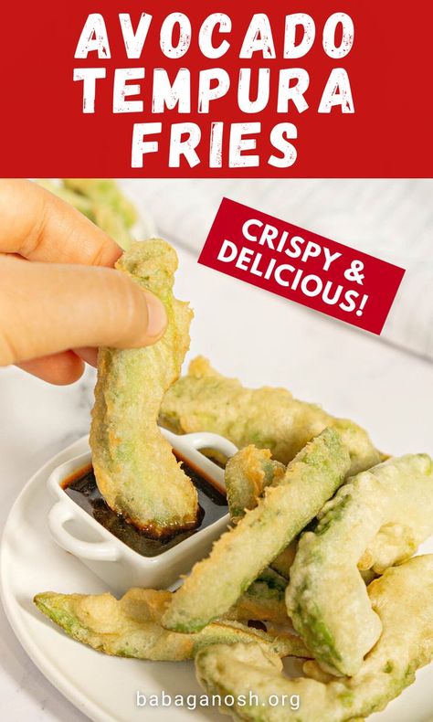 Tempura Air Fryer Recipes, Diy Tempura Batter, Fried Avacodo, Air Fryer Tempura, Avocado Tempura, Tempura Avocado, Tempura Recipes, Tempura Batter Recipe, Avocado Fries Recipe