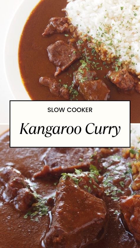 Slow Cooked Kangaroo Curry Kangaroo Steak, Kangaroo Recipe, Slow Cooker Curry Recipes, Traditional Meals, Curry Easy, Slow Cooker Curry, Madras Curry, Milk Baby, Australian Food