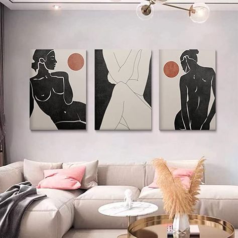 Amazon.com: GUBIYU Set Of 3 Boho Wall Decor Mid Century Modern Wall Art Canvas Framed Minimalist Art Gallery Art Neutral Abstract Geometric Prints Room Posters Black Beige Pictures for Living Room Bedroom 16"x24": Posters & Prints Tan Bedroom Walls, Beige Pictures, Modern Bedroom Wall Art, Modern Bedroom Wall, Wall Decor Mid Century Modern, Minimalist Bathroom Decor, Room Decor Black, Apartment Things, Mid Century Modern Bedroom