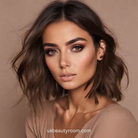 Smokey Eye Brown Eyeshadow, Court Makeup Looks, Makeup Ideas For Family Photos, Simple Dark Makeup Natural, Wedding Make Up Hazel Eyes Brown Hair, Day Make Up For Brown Eyes, Wedding Makeup Smokey Eye Natural, Metallic Smokey Eye Makeup, Make Up Smoky Eyes