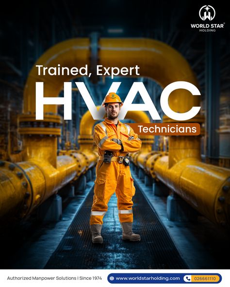 Need reliable HVAC solutions in the UAE? 

Our trained and expert HVAC technicians are ready to deliver top-notch service, ensuring your systems run smoothly and efficiently. Trust World Star Holding for all your HVAC manpower needs. Contact us today to learn more!

---
☎️👉 𝘾𝙤𝙣𝙩𝙖𝙘𝙩 : +𝟫𝟩𝟣 𝟤 6661110
🌐👉 𝙒𝙚𝙗𝙨𝙞𝙩𝙚 : 𝘸𝘸𝘸.𝘸𝘰𝘳𝘭𝘥𝘴𝘵𝘢𝘳𝘩𝘰𝘭𝘥𝘪𝘯𝘨.𝘤𝘰𝘮
---


#HVACExperts #UAEHVAC #Worldstarholding #ManpowerSolutions 
#HVACTechnicians #worldstarholding #uae Hvac Social Media Posts, Hvac Technician, Social Media Design Inspiration, World Star, Social Media Posts, Media Design, Social Media Design, Social Media Post, To Learn