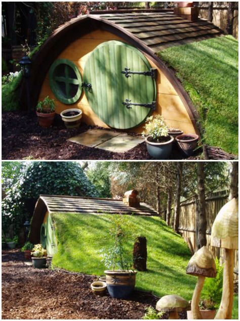 Hobbit House Kit, Casa Do Hobbit, Casa Hobbit, Backyard Storage Sheds, Tree House Kids, Backyard Storage, Dog House Diy, Meteor Garden 2018, Backyard Shed