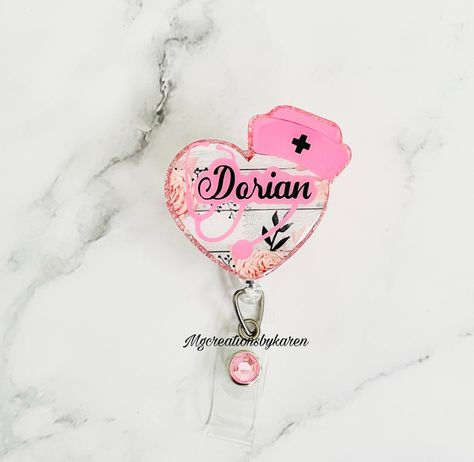 Stethoscope Heart, Stethoscope Id Tag, Nurse Stuff, Office Staff, Nurse Hat, Medical Staff, Shirt Pocket, Book Markers, Id Badge Reels