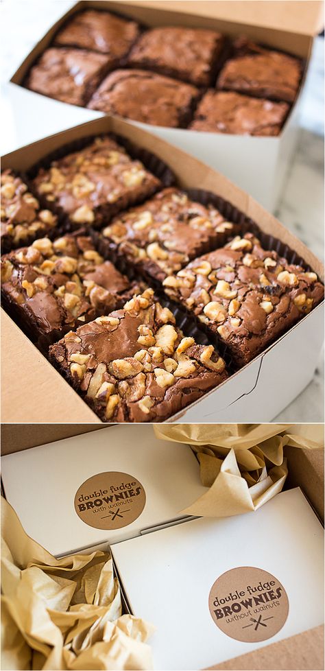 How To Package Brownies, Brownies Packaging Ideas Bake Sale, Pastry Packaging Ideas, Brownies Packaging Ideas, Brownie Packaging Ideas, Brownies Packaging, Brownie Gift, Brownie Shop, Brownie Packaging