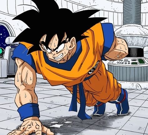 Gravity Training. #SonGokuKakarot Goku Manga, Dbz Manga, Image Dbz, Dragon Ball Art Goku, Dragon Ball Super Goku, Dbz Art, Dragon Ball Image, Anime Dragon Ball Goku, Dragon Ball Super Manga