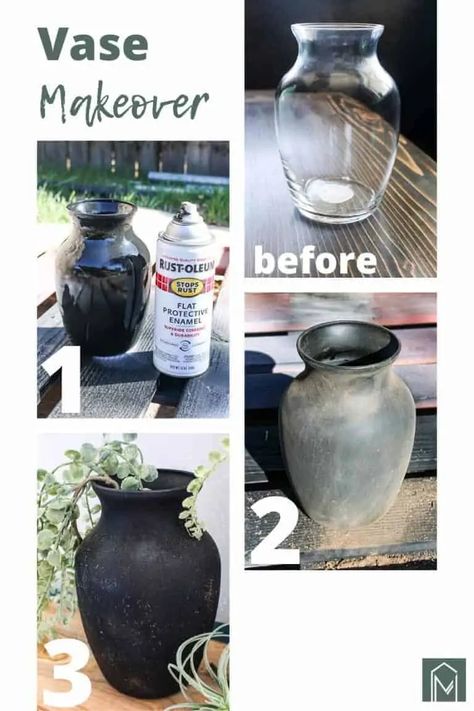 Check out how to create these DIY vintage vases that is super easy and inexpensive! Take your ugly thrift store fines or dollar tree glass vases and turn them into old looking stone ware ! #vase #DIY #makeover Vase Makeover, Diy Painted Vases, Vintage Pottery Vases, Vase Diy, Painted Glass Vases, Old Vases, Acrylic Craft Paint, Clear Glass Vases, Diy Makeover