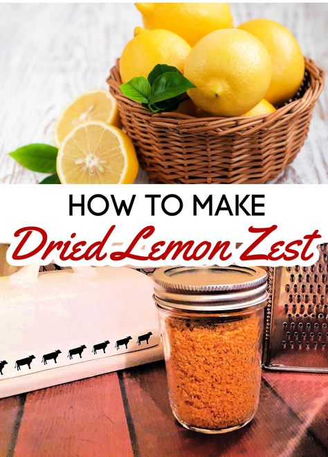 If you have lemons, don't waste the zest! Let me show you how to make dried lemon zest that is shelf stable! Your recipes and food storage will never be the same! Dried Lemon Zest, Homemaking Skills, Lemon Zester, Canned Foods, Dried Lemon, Canned Goods, Dehydrated Food, Diy Beauty Recipes, Eating Organic