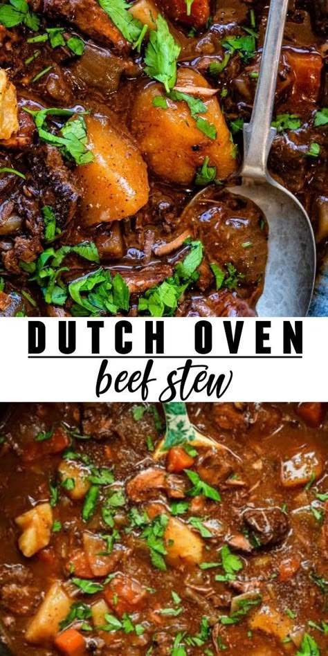 Slow Cooker Dutch Oven Recipes, Rich Beef Stew Recipe, Slow Cooked Beef Stew In Oven, Slow Cooker Thick And Chunky Beef Stew, Stew Meat Recipes Dutch Oven, Stew Dutch Oven Recipes, Dutch Oven Soups And Stews, Beef Stew Dutch Oven Recipes, Dutch Oven Stew Recipes