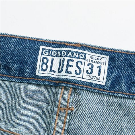 Mid rise straight jeans | GIORDANO Online Store Pant Accessories, Mid Rise Straight Jeans, Jeans Label, Denim Label, Jeans Details, Denim Pocket, Clothing Photography, Patched Jeans, Denim Jeans Men