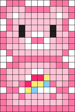 Kandi Patterns for Kandi Cuffs - Pony Bead Patterns - Perler Bead Patterns Kandi Patterns Perler Beads, Pony Bead Kandi Patterns, Mini Bead Patterns, Perler Bead Patterns Characters, Small Kawaii Perler Bead Patterns, Diy Perler Beads Patterns, Perler Bead Patterns Care Bears, Mini Perler Patterns, My Little Pony Perler Bead Patterns