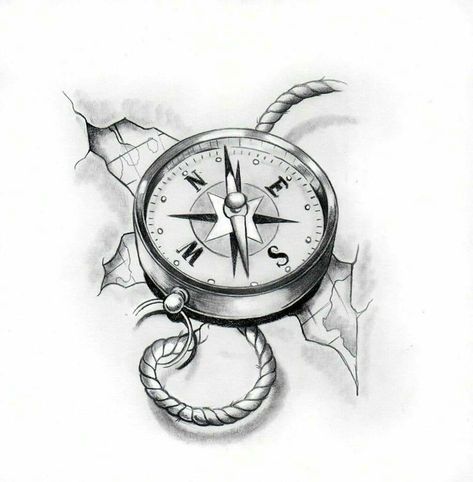 Compass Tattoo Men, Compass Rose Tattoo, Evil Skull Tattoo, Fake Tattoo Sleeves, Buddhist Tattoo, Rose Drawing Tattoo, Family Tattoo Designs, Compass Tattoo Design, Clock Tattoo Design