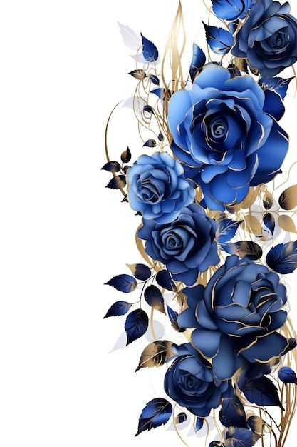 Flower Wedding Design, Blue Wedding Background, Blue And Silver Background, Floral Background Aesthetic, Blue Flower Wedding Invitation, Blue And Gold Wallpaper, Flower Border Png, Blue Flowers Background, Blue Roses Wallpaper