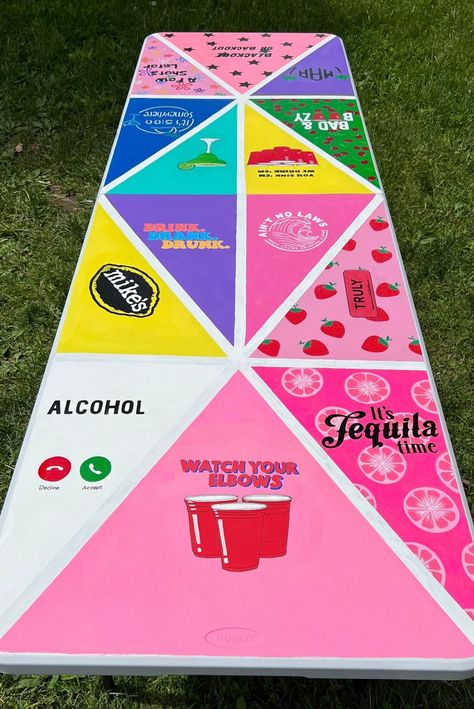 Diy Pong Table, Beer Pong Table Diy, Diy Beer Pong, Diy Beer Pong Table, Custom Beer Pong Tables, Beer Pong Table Designs, Diy Party Games, Beer Bong, Beer Table